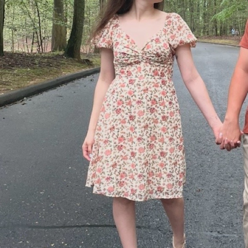 Floral Mini Dress with Puff Sleeves